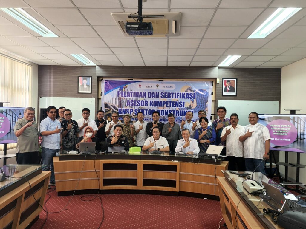 FT Unhas Kerja Sama P3SM Selenggarakan Pelatihan dan Sertifikasi Asesor Kompetensi BNSP Sektor Jasa Konstruksi
