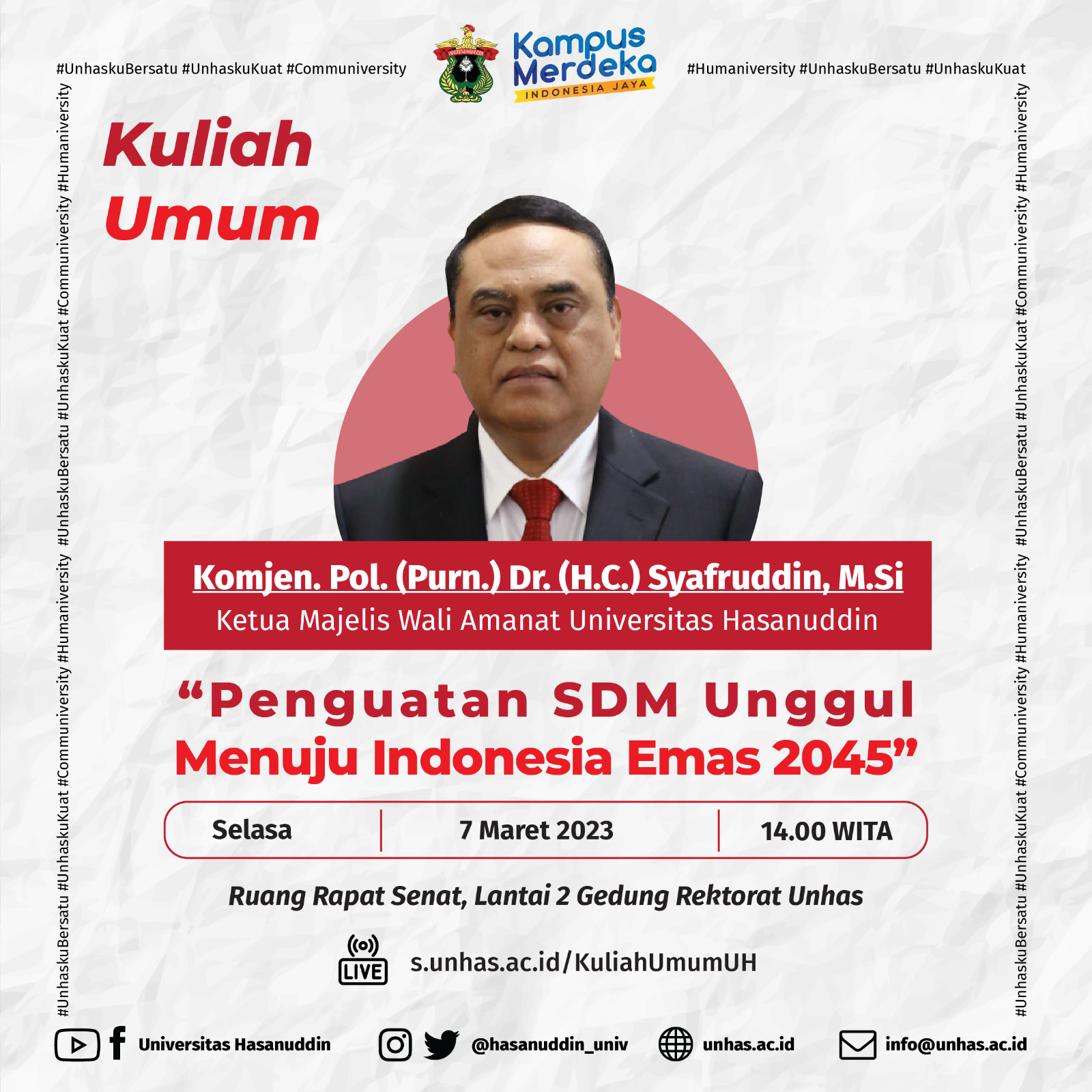 Kuliah Umum Ketua MWA Unhas