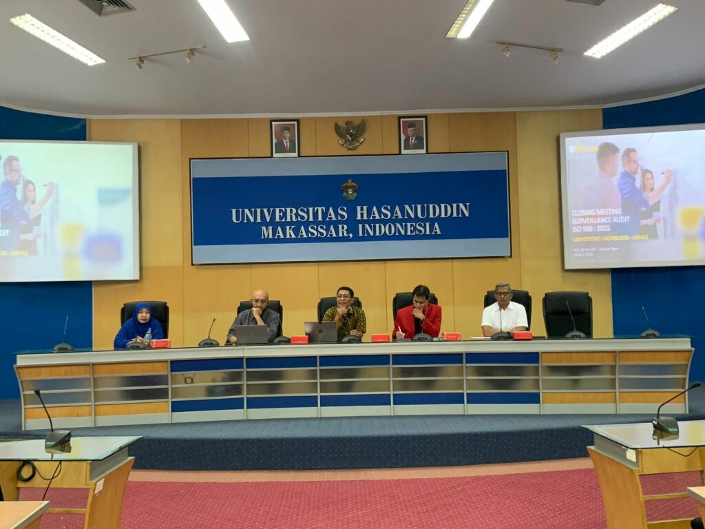 Unhas Gelar Closing Meeting Audit Eksternal Surveillance Sistem Manajemen Mutu ISO 9001:2015