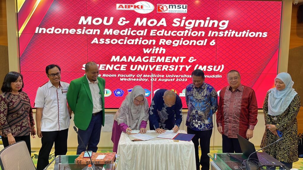 Penandatanganan MOU dan MOA AIPKI Wilayah VI dengan Pihak Management & Science University (MSU) Malaysia