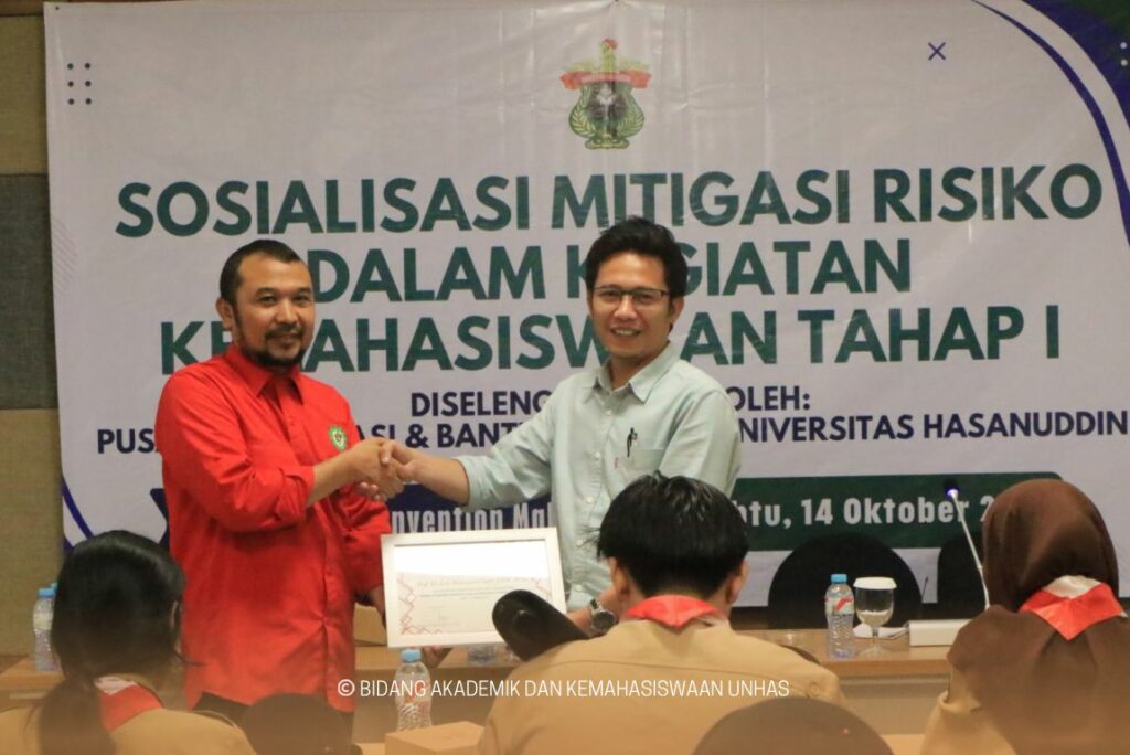 Kemahasiswaan Unhas Gelar Sosialisasi Mitigasi Risiko ke Pengurus UKM