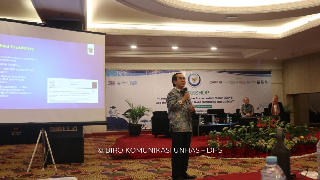 Rektor Unhas Prof. JJ Narasumber Workshop KKP: Mengeksplorasi Visi Konservasi Laut Indonesia 30x45