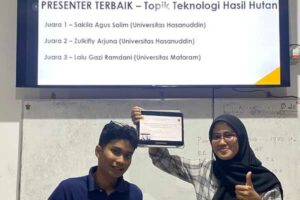 Dua Mahasiswa Prodi Rekayasa Kehutanan Unhas Berhasil Menjadi Presenter Terbaik pada Seminar Nasional di Universitas Mataram
