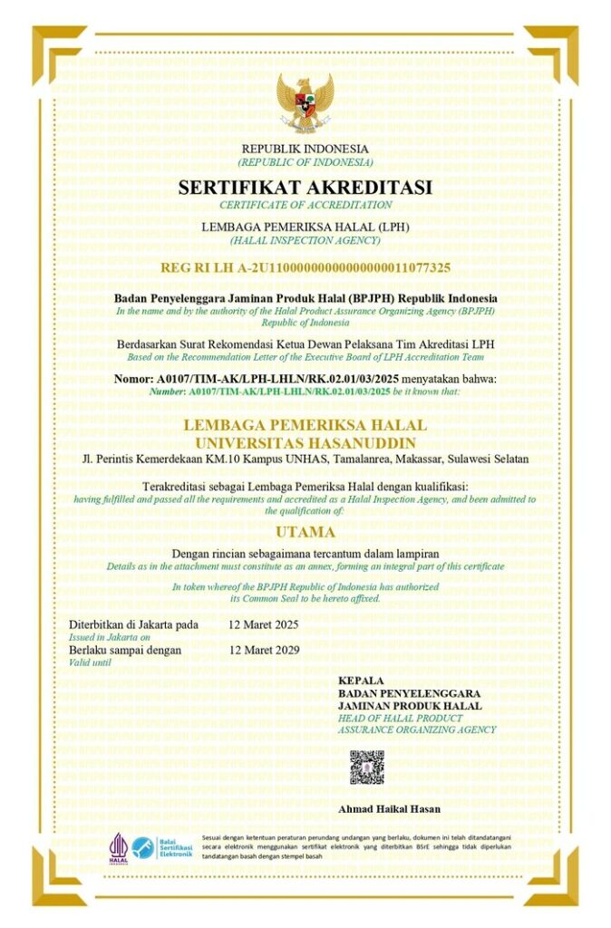 Pusat Pemeriksa Halal Unhas Alami Peningkatan Status, Jadi Yang Terbesar di Indonesia Timur