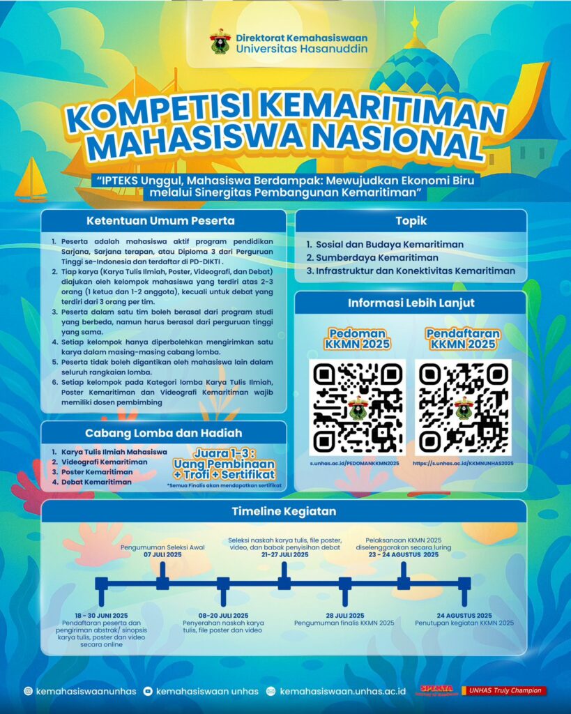 Unhas Hadirkan Kompetisi Kemaritiman Nasional, Inisiatif Untuk Wadah Gagasan Kritis dan Solutif Mahasiswa