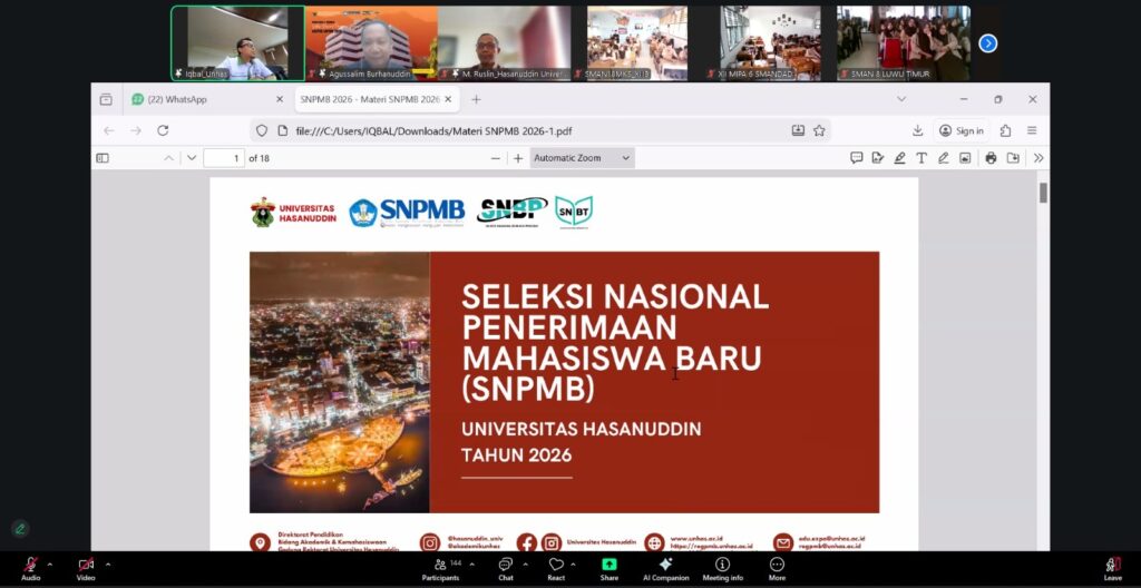 Unhas Mulai Gelar Sosialisasi dan Promosi Penerimaan Mahasiswa Baru 2026