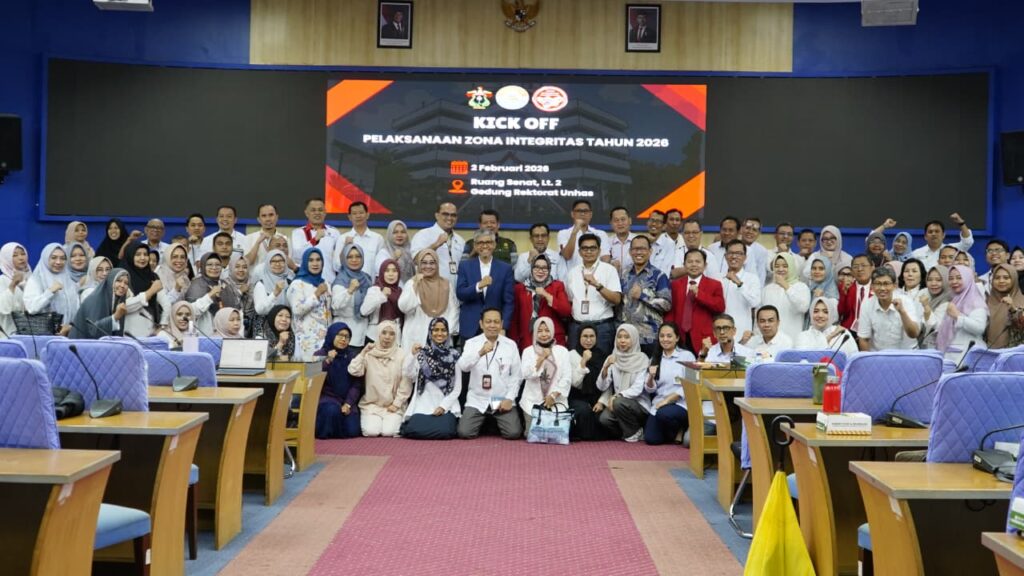 Kick Off Zona Integritas 2026, Rektor Unhas Kita Bangun Budaya Pelayanan Prima Bebas dari Korupsi