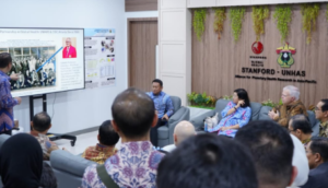 Business presentation in conference room with seated audience
