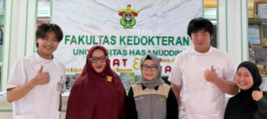 Group posing at Hasanuddin University medical faculty