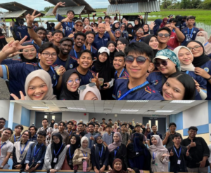 Large group of students posing for group photos