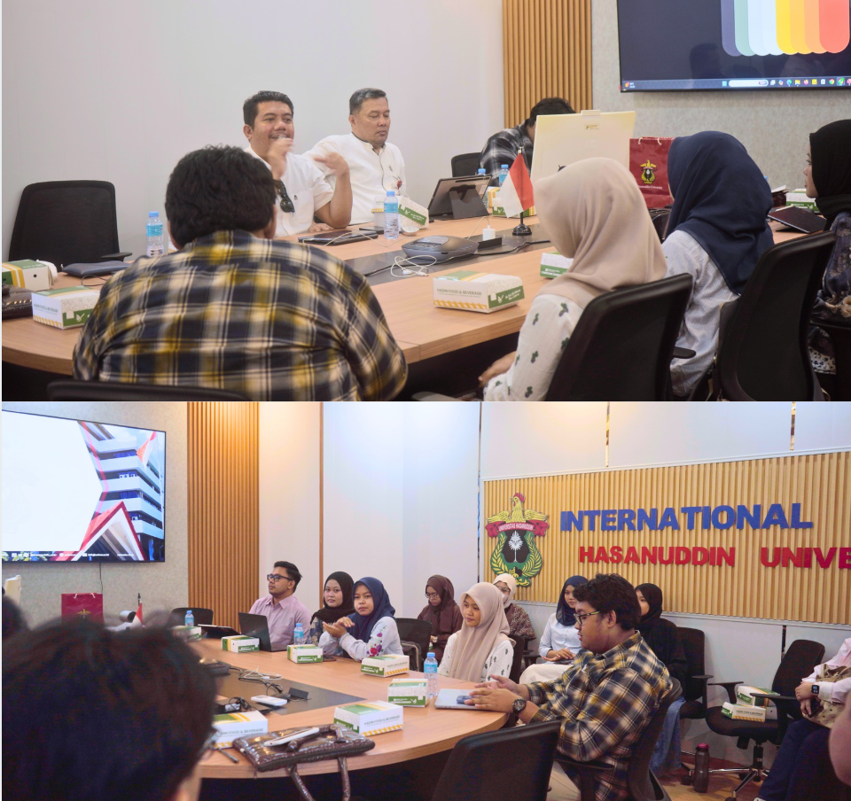 University meeting in modern conference room