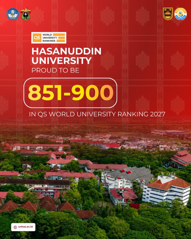 Hasanuddin University QS ranking announcement graphic