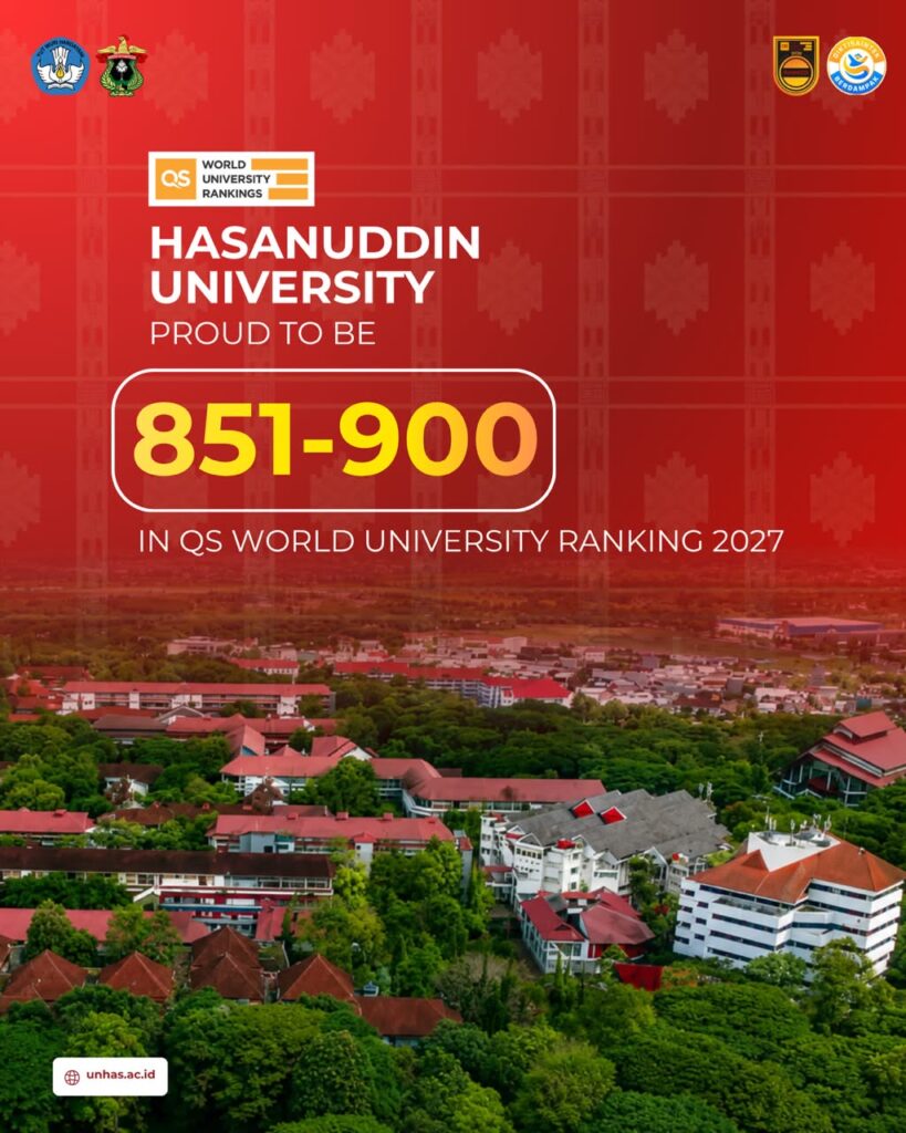 Hasanuddin University QS ranking announcement graphic