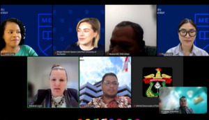 Virtual university meeting with multiple international participants