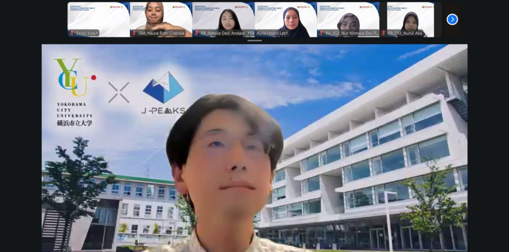 Virtual university presentation with campus background and logos