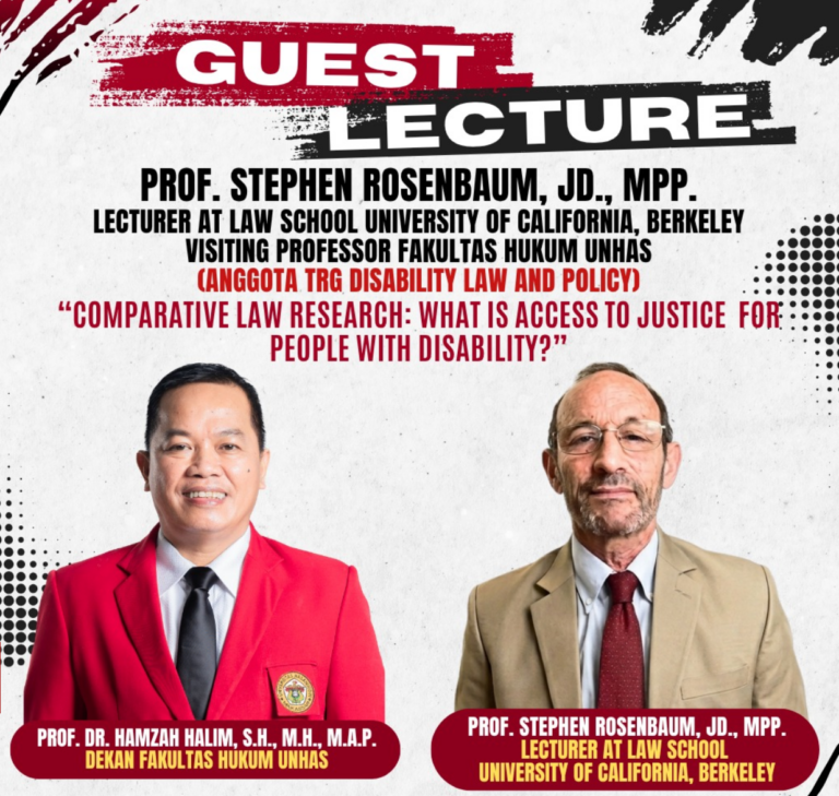Guest lecture poster featuring two law professors
