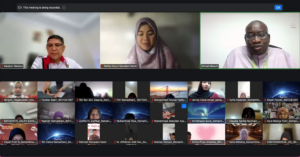 Large Zoom meeting with multiple participants on screen