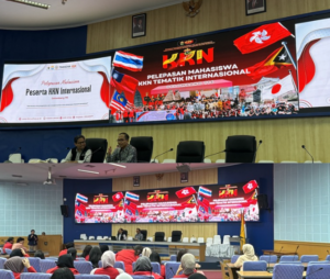 International student program send-off event in auditorium