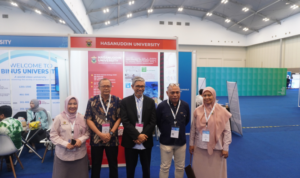 Five people at Hasanuddin University exhibition booth