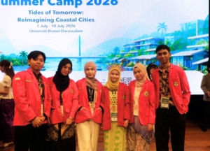 Six students in red blazers at summer camp