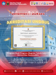 Magister Teknik Industri Unhas meraih akreditasi Unggul
