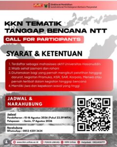 Respon Gempa NTT, Unhas Aktifkan KKN Tematik Tanggap Bencana
