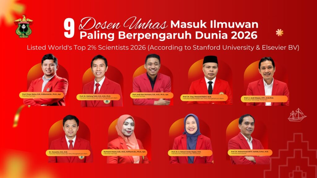 Sembilan dosen Unhas masuk ilmuwan berpengaruh dunia 2026