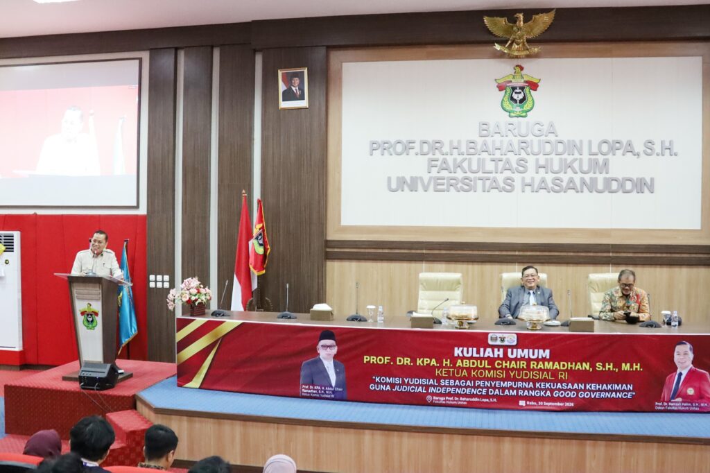 Kuliah Umum di FH Unhas, Ketua Komisi Yudisial RI Bahas Penguatan Pengawasan Hakim