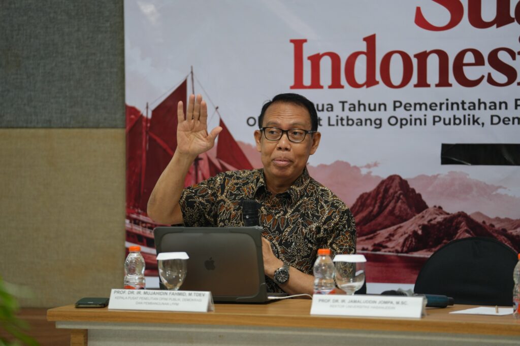 Unhas Rilis Survei “Suara Indonesia Timur”, Petakan Persepsi Publik Dua Tahun Pemerintahan Prabowo