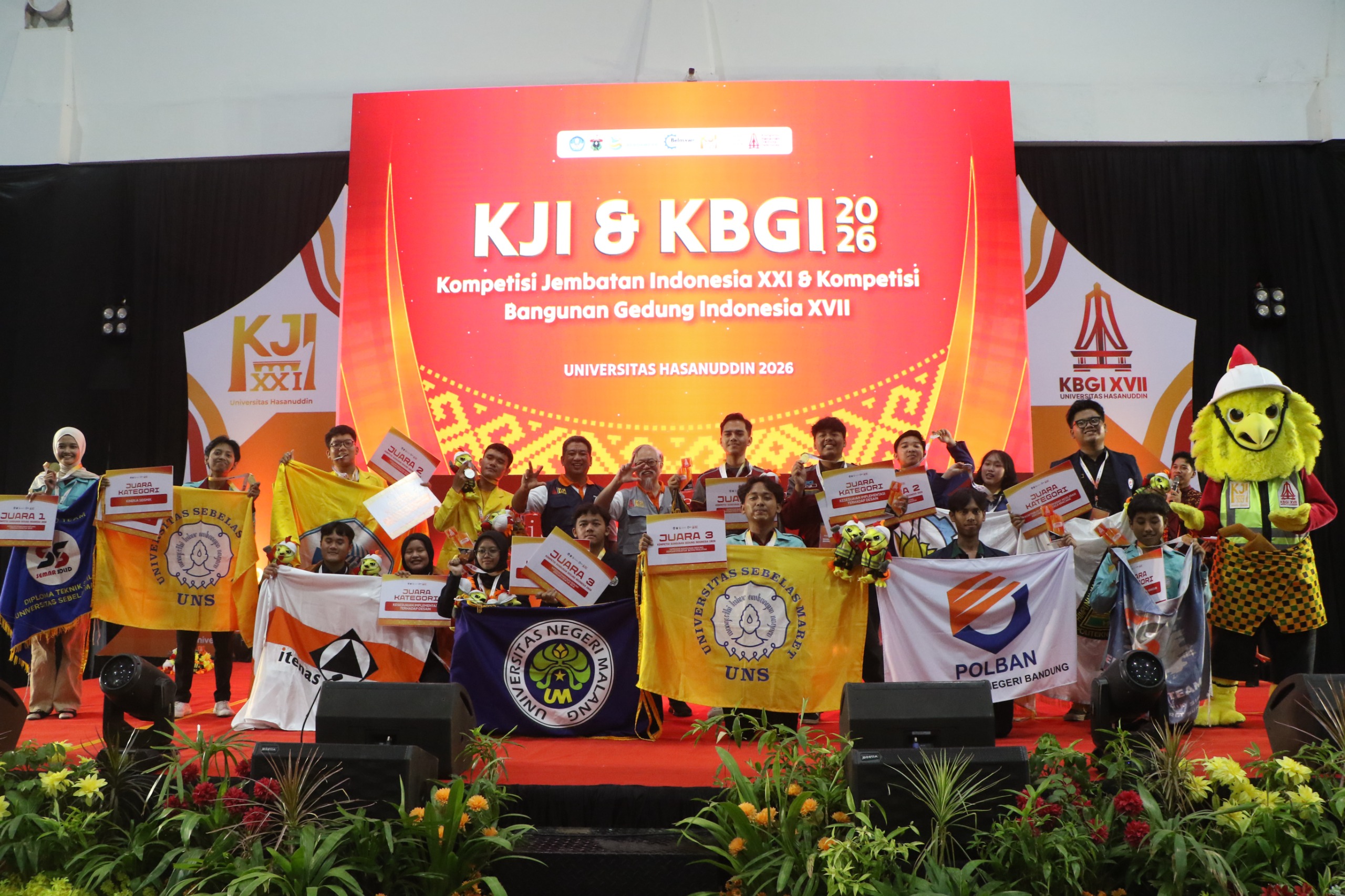 Daftar Pemenang Kompetisi Jembatan Indonesia dan Kompetisi Bangunan Gedung Indonesia 2026 di Unhas
