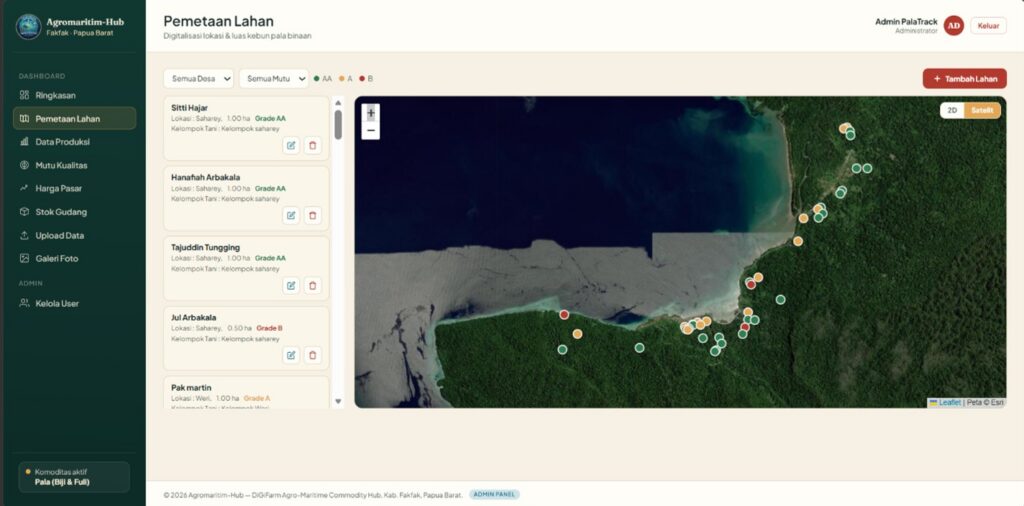 Unhas Petakan Kebun Pala Tomandin Premium di Fakfak, Kembangkan Sistem Digital Berbasis Spasial